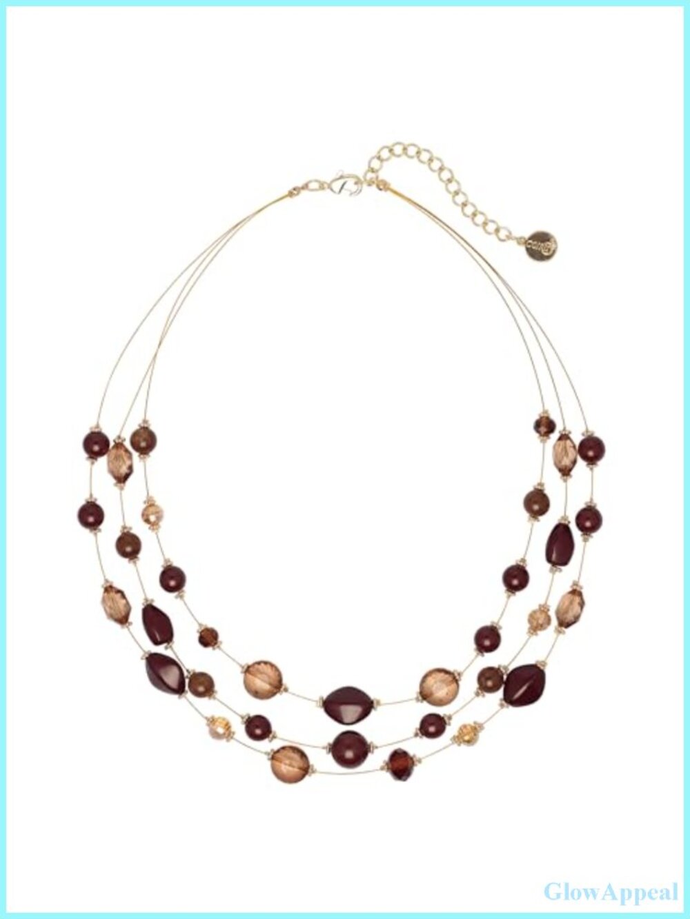 3 Layer Beaded Statement Necklace for Women Illusion Wire